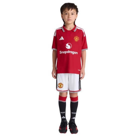 Pantalones Cortos Locales Infantiles Manchester United 2026/27 - Blanco Pantalones Cortos Locales Infantiles Manchester United 2026/27 - Blanco