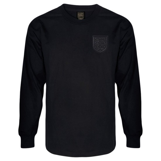 Camiseta retro blackout de manga larga Inglaterra 1966 #6 para hombre