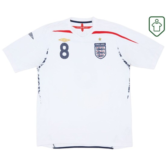 Camiseta retro local Inglaterra 2007/09 para hombre Lampard #8