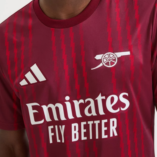 Niño Arsenal 2025/26 Tercera Camiseta Prepartido – Roja
