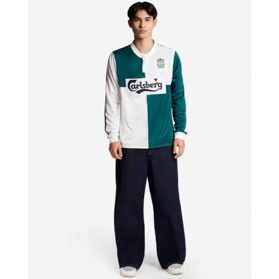 Camiseta retro visitante manga larga Liverpool 1995/96 de hombre