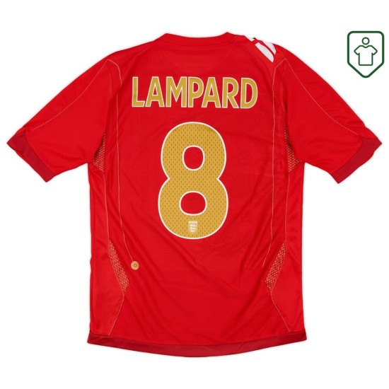 Camiseta retro visitante Inglaterra 2006/08 para hombre Lampard #8