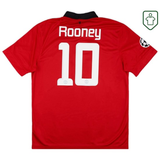 Camiseta retro local Champions League hombre Manchester United 2013/14 Rooney #10
