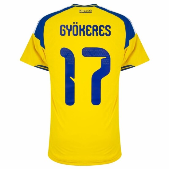 Hombre Camiseta Suecia 2026 Local Auténtica Mundial GYÖKERES #17