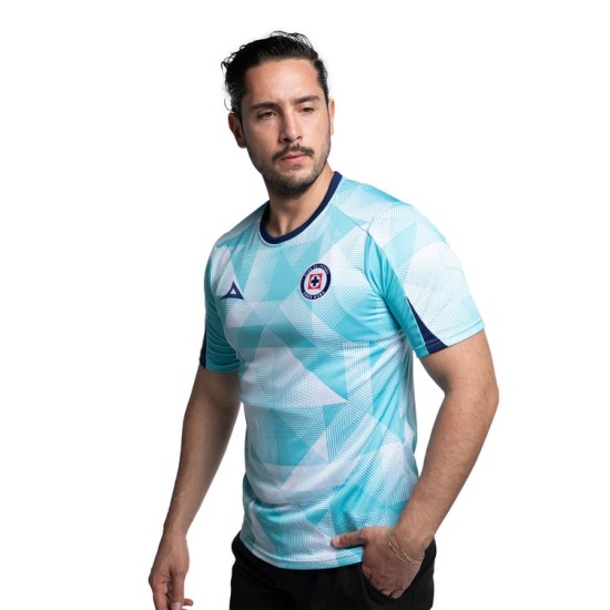Camiseta Niño Cruz Azul Tercera Calentamiento 2025/26 – Turquesa/Blanco