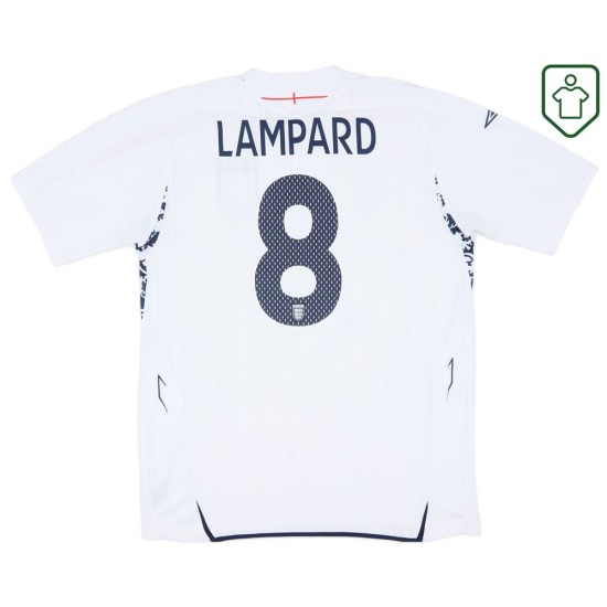 Camiseta retro local Inglaterra 2007/09 para hombre Lampard #8
