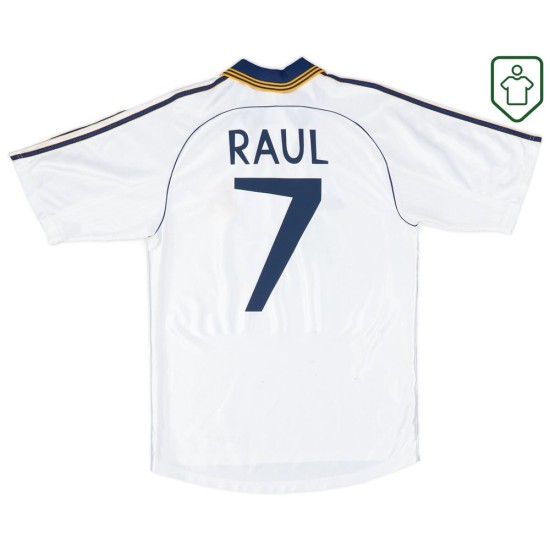 Hombre Camiseta retro local Real Madrid 2001 Raúl #7