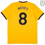 Camiseta retro local hombre Wolverhampton Wanderers 2018/19 Neves #8 Camiseta retro local hombre Wolverhampton Wanderers 2018/19 Neves #8