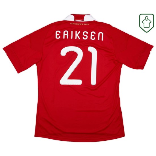 Camiseta retro local Dinamarca 2010/11 para hombre Eriksen #21