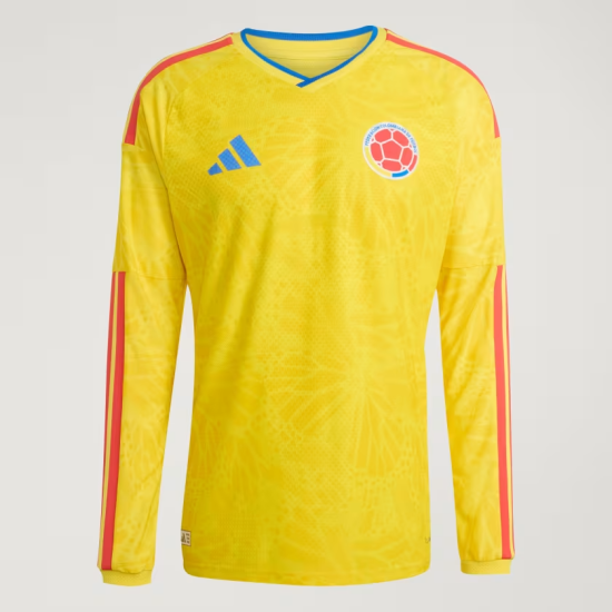 Camiseta oficial de local Colombia 2026 de manga larga para niño Camiseta oficial de local Colombia 2026 de manga larga para niño