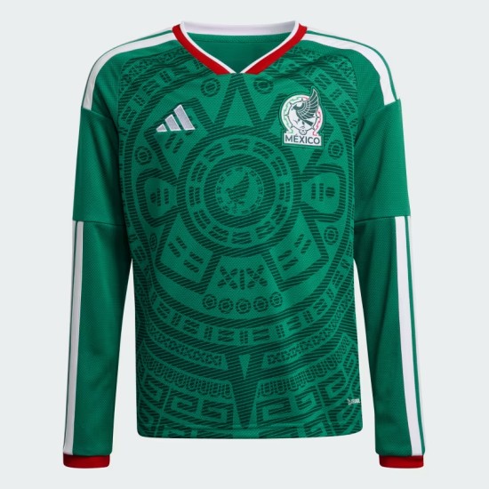 Camiseta de manga larga local de la Copa del Mundo 2026 de México para niño Camiseta de manga larga local de la Copa del Mundo 2026 de México para niño