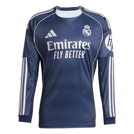 Camiseta de manga larga de visitante para hombre Real Madrid 2025/26 Camiseta de manga larga de visitante para hombre Real Madrid 2025/26