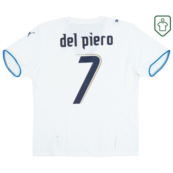 Camiseta retro visitante Italia 2006 para hombre Del Piero #7