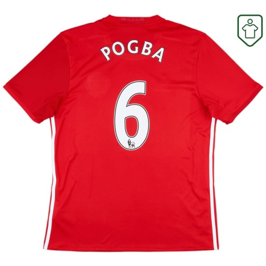 Camiseta retro local hombre Manchester United 2016/17 Pogba #6 Camiseta retro local hombre Manchester United 2016/17 Pogba #6