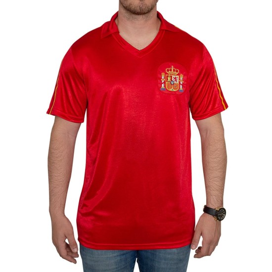 Camiseta Retro España 1982 Copa del Mundo #7 Hombre Camiseta Retro España 1982 Copa del Mundo #7 Hombre