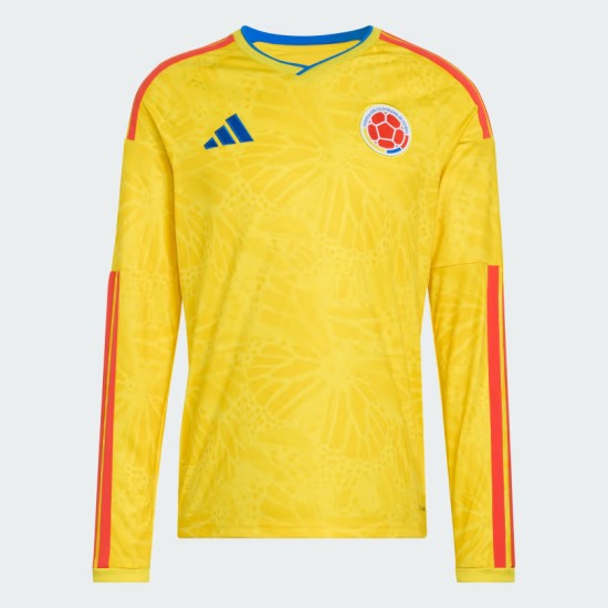 Camiseta de manga larga local de la Copa del Mundo 2026 de Colombia para hombre