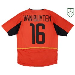 Camiseta retro local Bélgica 2002/04 para hombre Van Buyten #16