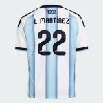 Camiseta Oficial Local Argentina 2026 Niño L. MARTÍNEZ #22
